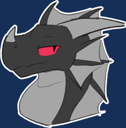 anthro bedroom_eyes black_body dorsal_fin dorsal_frill ear_fins fin frill_(anatomy) grey_body horn looking_at_viewer male multicolored_body narrowed_eyes red_eyes seductive smile smirk spines sticker litledragon mythology negadrake dragon mythological_creature mythological_scalie scalie 2024 alpha_channel