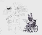 anthro bell braces clothing dialogue eyewear facial_hair female group gun hat headgear headwear male profanity ranged_weapon sunglasses text vehicle weapon wheelchair nerocorps breaking_bad five_nights_at_freddy's five_nights_at_freddy's:_security_breach scottgames steel_wool_studios burntrap_(fnaf) freddy_(fnaf) gregory_(fnaf) vanny_(fnaf) bear human lagomorph leporid mammal rabbit 2022 digital_media_(artwork) english_text