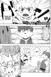 2:3 blush clothed clothing comic dialogue english_text furniture greyscale hair hakuto harusuke hi_res inside loki_(harusuke) male monochrome outcrosser sparkles surprise table text translated young