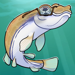 ambiguous_gender countershade_torso countershading eyewear feral fin glasses solo tail tail_fin underwater water wearing_glasses flamingpickle fish four-eyed_fish marine 1:1