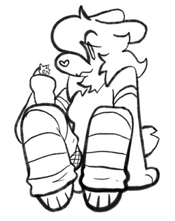 4_toes >w< ambiguous_gender anthro clothing duo feet female hair heart_nose heart_symbol holding_character leg_warmers legwear looking_at_another macro pattern_clothing pattern_leg_warmers pattern_legwear shirt sitting striped_clothing striped_leg_warmers striped_legwear stripes toes topwear bigsteppies lagomorph leporid mammal rabbit black_and_white hi_res monochrome