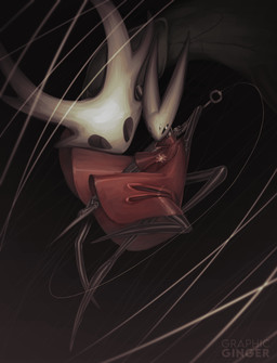 2_horns ambiguous_gender biped black_background black_body cloak clothing horn looking_at_viewer melee_weapon simple_background thread weapon graphic_ginger hollow_knight:_silksong hollow_knight_(franchise) team_cherry hornet_(hollow_knight) styx_(hollow_knight:_silksong) arthropod hi_res female_(lore)