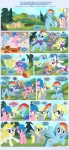2013 accessory blonde_hair blue_body blue_border blue_feathers blue_fur blue_hair border comic cutie_mark derpy_hooves_(mlp) dialogue digital_media_(artwork) english_text equid equine feathered_wings feathers female feral firefly_(pre-g4) fluttershy_(mlp) freckles friendship_is_magic fur grey_body grey_fur group hair hasbro headband hi_res male mammal multicolored_hair my_little_pony mythological_creature mythological_equine mythology outside pegasus pink_body pink_fur pink_hair purple_eyes rainbow_dash_(mlp) rainbow_hair sorc surprise_(pre-g4) text white_body white_fur wings yellow_body yellow_feathers yellow_fur