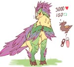 biped bipedal_feral blush claws feathered_wings feathers female feral green_body green_feathers sex_toy shy solo tail toe_claws vibrator wings showfran capcom monster_hunter feathered_scalie reptile scalie seikret wild_ride 2025 absurd_res digital_media_(artwork) hi_res