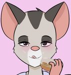 anthro dessert doughnut eating eating_food food male pastry solo qunteki the_testimony_of_trixie_glimmer_smith gregg australian_possum mammal marsupial petaurid sugar_glider portrait