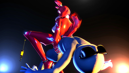 4_toes 5_fingers 5_toes anthro areola balls barefoot big_breasts breasts claws crossgender crouching dominant dominant_female duo ear_piercing eye_patch eyewear eyewear_only facial_piercing feet female female_penetrated finger_claws fingers fur genitals glowing grey_body grey_skin long_legs long_torso machine male male/female male_penetrating male_penetrating_female mtf_crossgender nipples nose_piercing nude on_top penetration piercing red_body red_fur red_skin sex simple_background small_head small_waist soles submissive submissive_male surprised syringe tattoo teeth toes white_eyes uwotinfokm8 disembowell_(modeler) five_nights_at_freddy's scottgames anon foxy_(fnaf) animatronic canid canine fox mammal robot 16:9 2015 3d_(artwork) digital_media_(artwork) hi_res source_filmmaker_(artwork) widescreen