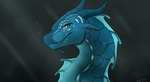 bubble ear_piercing facial_piercing female feral horn multicolored_body nose_piercing piercing solo teeth underwater water apollyondragon mythology wings_of_fire tsunami_(wof) dragon mythological_creature mythological_scalie scalie 2023 digital_media_(artwork) half-length_portrait hi_res portrait signature