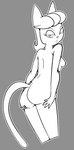 anthro big_butt breasts butt female hair hand_on_butt holding_butt looking_at_viewer looking_back nipples nude resting_bitch_face simple_background solo tail gold-white-kott a_kitty_bobo_show cartoon_network maggie_(kitty_bobo) domestic_cat felid feline felis mammal digital_drawing_(artwork) digital_media_(artwork) hi_res monochrome