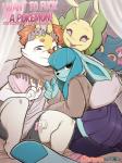 3:4 absurd_res alice_(blattarieva) ambiguous_gender anthro anthrofied blattarieva braixen clothed clothing comic condom cover cover_art cover_page eeveelution english_text female footwear fringe_clothing generation_2_pokemon generation_4_pokemon generation_5_pokemon generation_6_pokemon gesture glaceon group hand_gesture hi_res leavanny legwear looking_at_viewer miko_(blattarieva) misdreavus nintendo pokemon pokemon_(species) sexual_barrier_device socks text tongue tongue_out unavailable_at_source v_sign