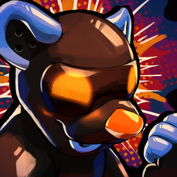 abstract_background ambiguous_gender anthro drone glistening hypnotic_visor latex orange_eyes solo toy toysuit sexotheque boreal_(hotsauce15) mammal mustelid otter 1:1 2025 digital_media_(artwork) hi_res icon