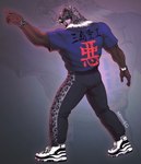 clock dark_body dark_skin fangs for_a_head male teeth text watch menaslg tekken tekken_3 armor_king animal_head animal_humanoid felid humanoid jaguar mammal pantherine hi_res japanese_text