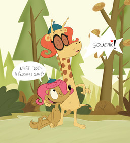 anthro duo female female/female fingering flat_chested genitals loli nature text vulva young avoid_posting kippykat camp_lazlo cartoon_network nina_neckerly patsy_smiles giraffe giraffid herpestid mammal mongoose reticulated_giraffe absurd_res english_text hi_res