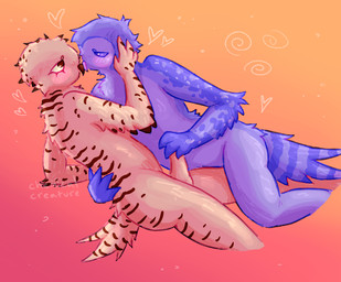 ambiguous_gender anthro arm_tuft beak beaks_touching bedroom_eyes black_spots black_stripes blush butt cheek_tuft chest_tuft cuddling duo elbow_tuft eyelashes facial_tuft feathers genitals gradient_background grinding_on_leg grinding_on_thigh hand_on_cheek hand_on_face hand_on_head hand_on_hip hand_on_penis head_tuft heart_symbol hip_tuft holding_cheek holding_each_other holding_face holding_waist hug humanoid_genitalia humanoid_penis kissing love male markings narrowed_eyes nude penis pink_body pink_feathers purple_body purple_feathers romantic seductive side_view simple_background skinny spots striped_markings striped_tail stripes swirls tail tail_markings text tuft chemicalcreature harper_(chemicalcreature) avian barn_owl bird horned_owl owl snowy_owl true_owl tyto tytonid 2025 artist_name colored digital_media_(artwork) shaded signature watermark nonbinary_(lore) trans_(lore)