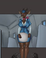 anthro bdsm bondage bound bra breasts clothing exposed_breasts female flight_attendant gag gagged gagging gun imminent_rape kidnapping panties ranged_weapon solo underwear weapon spiritalpha ishi_(spiritalpha) cervine deer mammal animated long_playtime no_sound webm