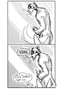 anthro bodily_fluids butt condom dialogue drooling duo ears_up female genitals male mirror notched_ear penis putting_on_condom saliva scar sexual_barrier_device tattoo text dragonweirdo beastars haru_(beastars) legoshi_(beastars) canid canine canis lagomorph leporid mammal rabbit wolf absurd_res comic english_text greyscale hi_res monochrome