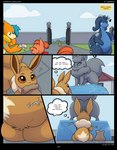 2021 absurd_res anus artz base_three_layout blockage_(layout) brown_body brown_eyes brown_fur buizel butt collaboration comic dipstick_tail eevee eeveelution english_text female feral five_frame_image flareon fur generation_1_pokemon generation_4_pokemon generation_6_pokemon genitals goodra hi_res horizontal_blockage kuroodod male markings nintendo oversexed_eeveelutions pokemon pokemon_(species) pride_(kuroodod) pussy question_mark red_body red_fur sam_(kuroodod) sculpture statue tail tail_markings tan_body tan_fur text thought_bubble three_row_layout vulpix