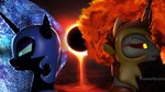 angry duo eclipse ethereal_hair female feral fire flaming_hair horn pseudo_hair side_by_side wings fanatic-heretic-101 friendship_is_magic hasbro my_little_pony mythology daybreaker_(mlp) nightmare_moon_(mlp) equid equine mammal mythological_creature mythological_equine winged_unicorn 16:9 3d_(artwork) digital_media_(artwork) hi_res widescreen