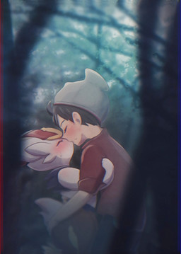 ambiguous_gender ambiguous_on_human anthro arm_grab blush bodily_fluids butt butt_grab duo eyelashes eyes_closed forest forest_background hand_on_butt hug human_on_anthro interspecies kiss_on_lips kissing love male male/ambiguous male_on_anthro nature nature_background outside passionate passionate_kiss plant pokephilia romantic romantic_ambiance romantic_couple sweat sweatdrop tree 0711kdes nintendo pokemon victor_(pokemon) cinderace generation_8_pokemon human lagomorph leporid mammal pokemon_(species) rabbit 2022 digital_drawing_(artwork) digital_media_(artwork) hi_res