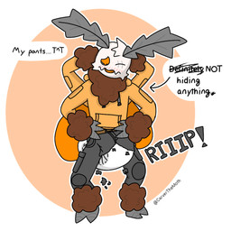 4_arms ambiguous_gender ankle_tuft antennae_(anatomy) anthro arm_tuft belt blush bodily_fluids bottomwear cargo_pants clean_diaper clothed clothing crying dialogue diaper diaper_under_clothing diaper_under_pants embarrassed eye_scar facial_scar hand_on_hip hands_behind_head hoodie insect_wings leaning leg_tuft multi_arm multi_limb neck_tuft nervous onomatopoeia orange_eyes pants sad scar simple_background solo sound_effects speech_bubble standing tears text topwear torn_bottomwear torn_clothing torn_pants tuft wardrobe_malfunction wearing_diaper wings wrist_tuft carverthemoth carver_(carverthemoth) arthropod insect lepidopteran moth 1:1 2026 artist_name colored digital_drawing_(artwork) digital_media_(artwork) english_text full-length_portrait portrait shaded watermark