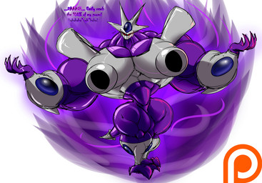 aura big_muscles big_pecs gaping gaping_nipples huge_muscles huge_pecs hyper hyper_muscles hyper_pecs male mouthplate muscular muscular_male natural_armor null_bulge patreon_logo pecs permanent simple_background solo transformation white_background dragmon dragon_ball dragon_ball_z patreon cooler_(dragon_ball) frieza_race 2024