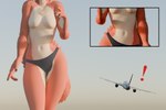 aircraft airplane anthro bikini bikini_bottom clothing female macro solo swimwear two-piece_swimsuit vehicle electricbug43 blender_cycles patricia_mac_sionnach canid canine fox mammal 3:2 3d_(artwork) comic digital_media_(artwork) hi_res