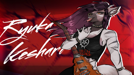 alternative_fashion anthro ear_piercing facial_piercing female glowing glowing_eyes muscular muscular_female nose_piercing piercing punk solo spikes evolucifer ryuka_keshari hyena mammal 16:9 hi_res wallpaper widescreen