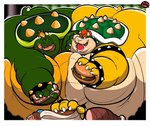 anthro armband big_moobs big_pecs bracelet burger collar crown dessert doughnut duo eating eating_contest eating_food eye_contact eyebrows food food_in_mouth green_body green_scales green_shell hair hand_on_another's_head headgear holding_food holding_object huge_moobs huge_pecs jewelry king looking_at_another male moob_squish moobs morbidly_obese morbidly_obese_anthro morbidly_obese_male obese obese_anthro obese_male overweight overweight_anthro overweight_male pastry pec_squish pecs red_hair royalty scales shell shoving spiked_armband spiked_bracelet spiked_collar spiked_shell spikes spikes_(anatomy) thick_eyebrows tongue tongue_out yellow_body yellow_scales yellow_sclera c-trigger mario_bros nintendo bowser king_koopa koopa scalie 2025 colored digital_drawing_(artwork) digital_media_(artwork) english_description hi_res