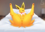 anthro anus butt feet female feral fingering fingering_self genitals masturbation nude pawpads paws pussy soles solo toes vaginal vaginal_fingering vaginal_masturbation knowdwagon nintendo pokemon eeveelution generation_1_pokemon jolteon pokemon_(species) absurd_res hi_res