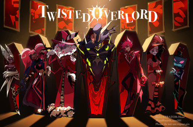 anthro clothed clothing electronics eyewear female for_a_head glasses group hat headgear headwear heart_glasses male screen screen_face television text umbrella northooo201 disney hazbin_hotel hellaverse twisted-wonderland alastor_(hazbin_hotel) carmilla_carmine rosie_(hazbin_hotel) valentino_(hazbin_hotel) velvette_(hazbin_hotel) vox_(hazbin_hotel) zestial_(hazbin_hotel) animal_humanoid arthropod deer deer_humanoid demon demon_humanoid human humanoid insect lepidopteran mammal mammal_humanoid moth object_head screen_head tv_head crossover hi_res