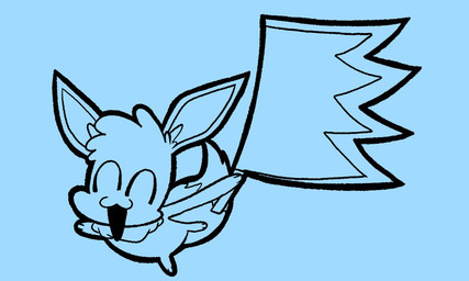 ^_^ ambiguous_gender blue_background eyes_closed feral holding_knife holding_object knife simple_background smile solo aimkid nintendo pokemon eevee generation_1_pokemon pokemon_(species) black_and_blue