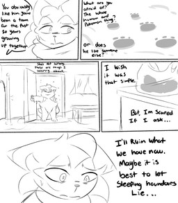 anthro bag bodily_fluids dialogue door female footprint home nervous open_door pawprint plastic_bag snow solo stressed sweat sweatdrop text window spicykiwi nintendo pokemon tulip_(spicykiwi) floragato generation_9_pokemon pokemon_(species) absurd_res comic english_text hi_res monochrome story