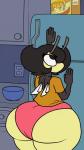 anthro big_butt bouncing_butt breasts butt clothed clothing female huge_butt panties simple_background small_breasts solo underwear wings vendant karri arthropod bee hymenopteran insect mammal 2019 2d_animation 9:16 animated frame_by_frame loop short_playtime