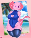 :3 anthro beach blush breasts clothed clothing cloud day female fur gills hair hands_behind_back highlights_(coloring) latex latex_clothing latex_legwear latex_skinsuit latex_stockings legwear looking_at_viewer outside palm_tree photo_background pink_body pink_hair plant presenting purple_eyes sand shy simple_background skinsuit sky smile solo stockings swimwear tail thick_thighs tight_clothing tree water artxol cherry_(artxol) amphibian axolotl marine mole_salamander salamander 2024 absurd_res digital_drawing_(artwork) digital_media_(artwork) hi_res photography_(artwork)