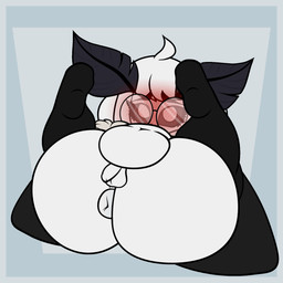 antennae_(anatomy) anthro anus aroused belly big_butt blush butt clothing embarrassed eyewear feet femboy genitals glasses highs huge_butt legwear lying male overhang penis presenting puffy short slightly_chubby small_penis solo spreading stack submissive teapot wings willowmoff willow_(willowmoff) arthropod insect lepidopteran moth 1:1 2_frame_animation animated hi_res