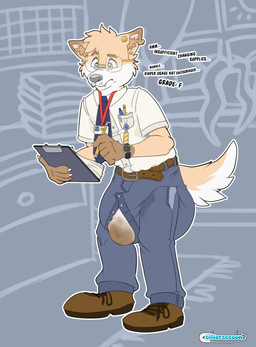 anthro bodily_fluids bottomwear clothing diaper feces genital_fluids male nerd pants pooping soiled_diaper soiling soiling_diaper solo torn_bottomwear torn_clothing torn_pants unclean_diaper urine used_diaper using_diaper wet wet_diaper wetting wetting_diaper possumkiddo canid canine mammal absurd_res hi_res