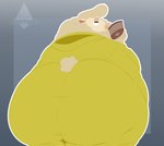 anthro big_butt blush bottomwear butt chemicals clothing container cup horizontal_pupils jacket male obese overweight overweight_male pants pupils solo tight_clothing topwear cirothicc disney zootopia doug_ramses bovid caprine mammal sheep 2022 absurd_res hi_res watermark