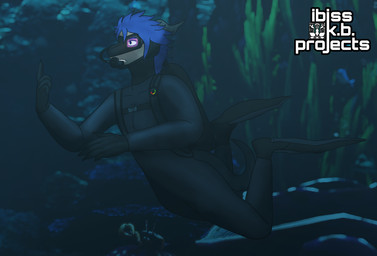 3d_background algae anthro arecibo_message bcd black_bodysuit black_clothing black_skinsuit blue_hair blurred_background bodysuit clothed clothed_male clothing diving_mask fully_clothed fully_clothed_male furgonomic_headwear furgonomics gloves green_eyes hair handwear harness horn logo male mask neoprene regulator scuba scuba_diver scuba_diving scuba_fins scuba_gear scuba_tank seaweed sharp_teeth skinsuit solo spiky_hair swimming tail tail_cover teeth tight_clothing underwater water wearing_mask wetsuit ibisskb mythology varjul dragon mythological_creature mythological_scalie scalie 3d_(artwork) artist_logo digital_media_(artwork) hi_res mixed_media watermark