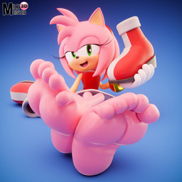 5_toes anthro barefoot boots_removed clothing feet female foot_fetish foot_focus footwear green_eyes holding_clothing holding_footwear holding_object holding_shoes open_mouth pink_body shoes shoes_removed soles solo toes milkmeister3d sega sonic_the_hedgehog_(series) amy_rose eulipotyphlan hedgehog mammal 1:1 3d_(artwork) absurd_res digital_media_(artwork) hi_res