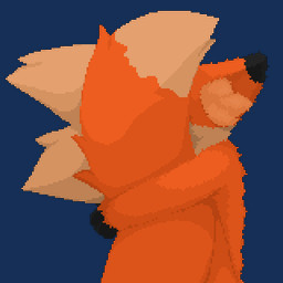 anthro male multi_tail orange_body orange_tail solo tail tail_hug ved_s ved_s_(fox) canid canine fox mammal 1:1 alpha_channel low_res