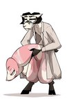 anthro balls bathrobe big_balls big_penis black_feet black_nose clothing cock_transformation ears_back eyewear feet fur genitals glasses hand_on_butt hooves horn humanoid_genitalia humanoid_penis hyper hyper_genitalia in_full_growth male penis pink_penis pivoted_ears robe sentient_penis simple_background smile smiling_at_another smiling_at_each_other snake_penis solo transformation unusual_anatomy unusual_genitalia unusual_penis white_background white_body white_ears white_fur ozzymandy bovid caprine mammal penis_creature reptile scalie sheep snake absurd_res hi_res