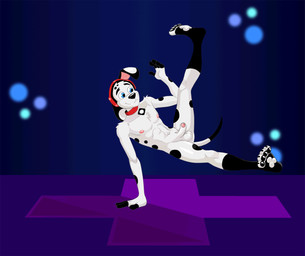 aged_up anthro anus balls barely_visible_anus bouncing_balls bouncing_ears bouncing_penis breakdancing casual_nudity collar collar_only dancing disco_floor disco_lights exhibitionism floppy_ears foreskin genitals headgear headgear_only male multicolored_body nightclub nipples nude pawpads penis public public_nudity solo spotlight tail tail_motion tailwag dal101strefan 101_dalmatian_street 101_dalmatians disney d.j._(101_dalmatians) canid canine canis dalmatian domestic_dog mammal 2d_animation animated