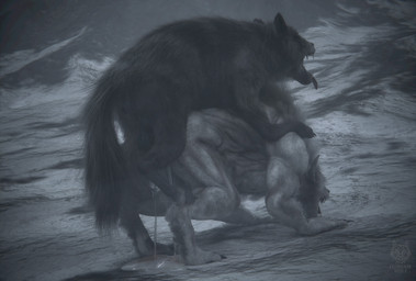 anthro anthro_on_feral aroused bestiality bodily_fluids cum cum_inside cum_spill duo ejaculation feral fog foggy_background genital_fluids genitals howl male male/male mountain orgasm penis snow snowy_mountain tail text voyeur foirgairwolf mythology canid canine canis dire_wolf mammal mythological_canine mythological_creature prehistoric_species werecanid werecanine werecreature werewolf wolf 3d_(artwork) absurd_res blender_(artwork) blender_cycles_(artwork) digital_media_(artwork) english_text hi_res