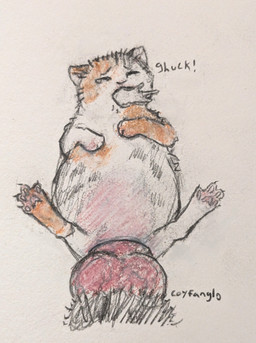 animal_genitalia animal_penis belly bodily_fluids canine_genitalia canine_penis choking_on_cum claws cum cum_from_mouth cum_in_mouth cum_in_vagina cum_inflation cum_inside cum_through disembodied_penis duo ejaculation extreme_penetration extreme_size_difference feet feline_genitalia female feral feral_penetrated forced genital_fluids genitals inflation knot lying male male/female neonate on_back onomatopoeia partially_inside pawpads paws penetration penis pink_belly pink_nose pink_toes rape ridiculous_fit sex sheath size_difference smaller_penetrated solo_focus sound_effects spread_legs spread_toes spreading tears text toes vein veiny_penis young coyfang10 calico_cat domestic_cat felid feline felis mammal tabby_cat absurd_res colored colored_pencil_(artwork) colored_sketch graphite_(artwork) guide_lines hi_res sketch traditional_media_(artwork)