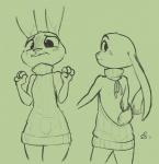 anthro bare_back blush clothed clothing dipstick_ears duo ear_markings ears_down female looking_at_viewer looking_back multicolored_ears pivoted_ears rear_view simple_background sweater topwear virgin_killer_sweater alec8ter conditional_dnp disney meme_clothing zootopia judy_hopps violet_hopps lagomorph leporid mammal rabbit 2017 hi_res meme signature