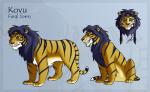 feral fur male solo feracursed microsoft the_elder_scrolls kovu_muabdib felid hybrid khajiit liger lion mammal pantherine tiger hi_res model_sheet