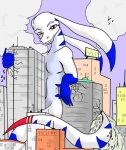 anthro building building_destruction city cityscape damage destruction macro male rampage skyscraper solo tail drazelleverse gothyk kernac space_dragon unknown_species digital_media_(artwork)