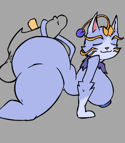 anthro areola balls big_breasts big_butt breasts butt duo female genitals huge_breasts huge_butt huge_thighs male male/female mane penis purple_body sex smile smirk tail tail_around_penis tail_fetish tail_play tail_sex tailjob thick_thighs whiskers rayray07271 league_of_legends riot_games tencent yuumi_(lol) aquatic felid feline fish humanoid mammal hi_res