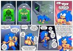 anthro big_breasts breast_growth breasts crossgender dialogue female gender_transformation growth laboratory lips male mtf_transformation nipples nude solo speech_bubble text thick_lips transformation missphase sega sonic_the_hedgehog_(series) sonic_the_hedgehog english_text hi_res