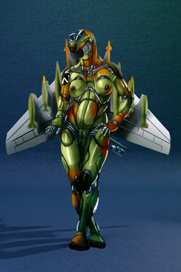 aircraft black_nipples breasts camo_body female genitals green_body hand_on_hip legs_cross machine missile missile_pod nipples smile smiling_at_viewer solo standing vehicle vulva wings drqube aeromorph living_aircraft living_machine living_vehicle 2:3 hi_res