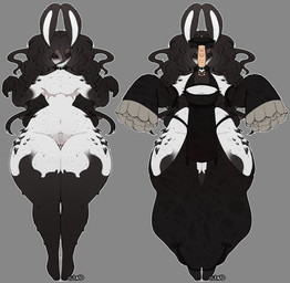 andromorph angry antennae_(anatomy) anthro clothed clothing femboy hair intersex jiangshi_costume long_hair mastectomy_scar partially_clothed pubes scar solo standing thick_thighs white_body cotard asian_mythology chinese_mythology east_asian_mythology mythology liugian_(cotard) aquatic_gastropod gastropod jiangshi jorunna_parva marine mollusk nudibranch sea_slug slug undead absurd_res hi_res model_sheet reference_image trans_(lore) trans_man_(lore)